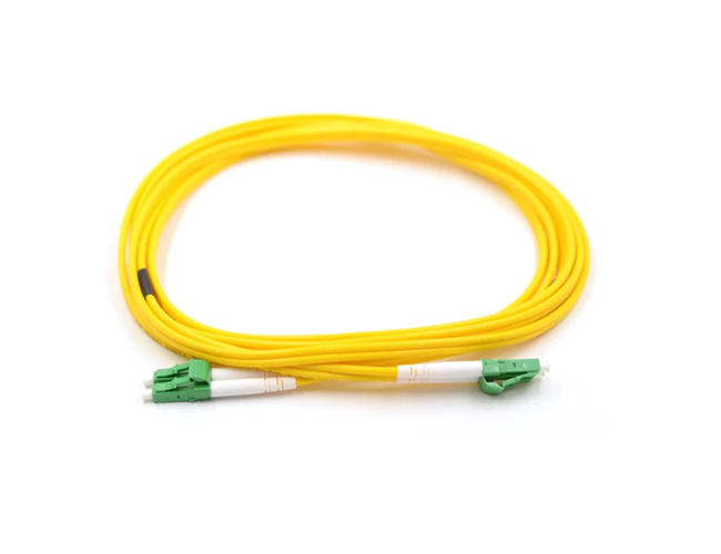 LC APC to LC APC Duplex OS2 Single Mode PVC (OFNR) 2.0mm Fiber Optic Patch Cable